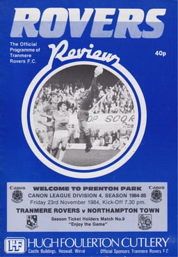 Tranmere Rovers v Northampton Town Match Programme 1984-11-23